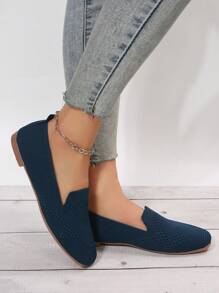 Zapatos planos de ballet de moda al aire libre con diseño de patchwork, transpirables y antideslizantes para mujeres, otoño 2025 - Azul - Ver 3