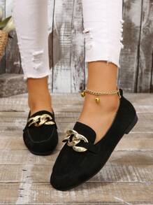 Fall/Winter Women's Fashionable Flat Shoes - Black - View 2