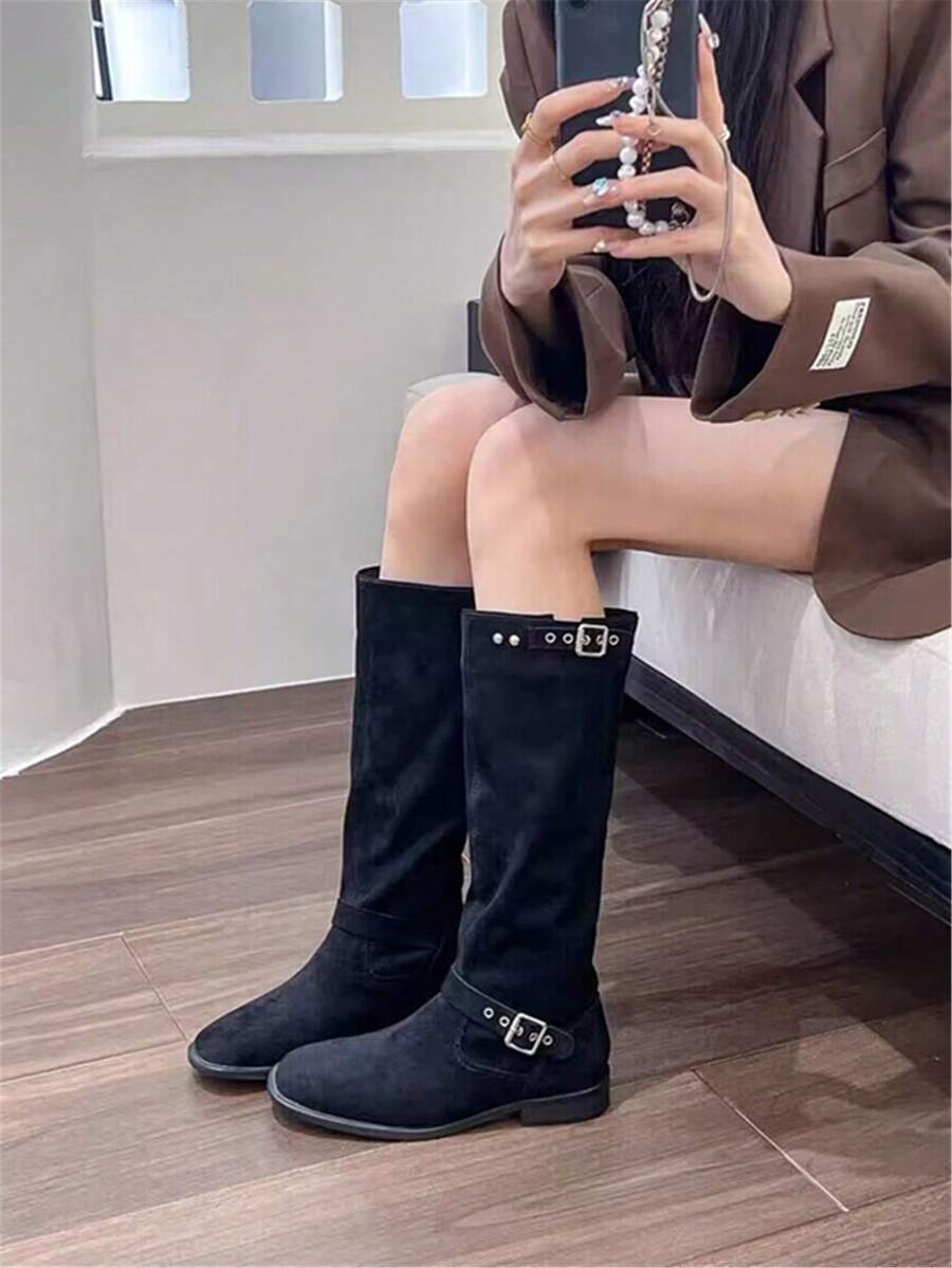 Women's Mid-calf Boots - Black - View 1