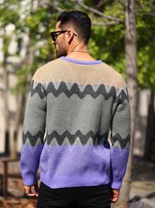 Manfinity Homme Men Colorblock Sweater - Multicolor - View 2
