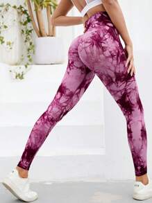 Easithlete 6 cái In cà vạt Thắt lưng băng rộng Quần Xà cạp thể thao - Màu Hồng Tươi - Xem 2