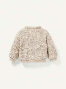 Cozy Pixies 男嬰字母貼布半拉鏈絨毛衛衣和褲子 - 杏色 - 查看 7