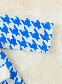 女嬰千鳥格印花前紐扣花呢外套 - 彩色 - 查看 4