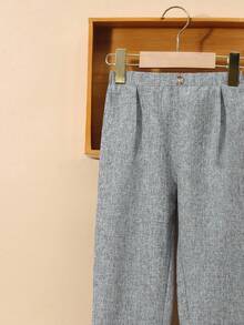 SHEIN Young Boy 2pcs Solid Straight Leg Pants - Multicolor - View 6