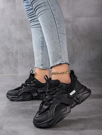 Zapatillas deportivas casuales de mujer de talla grande para otoño 2025, cómodas, con suela gruesa, que aumentan la altura, con suela ancha, para uso al aire libre, viajes y entrenamiento