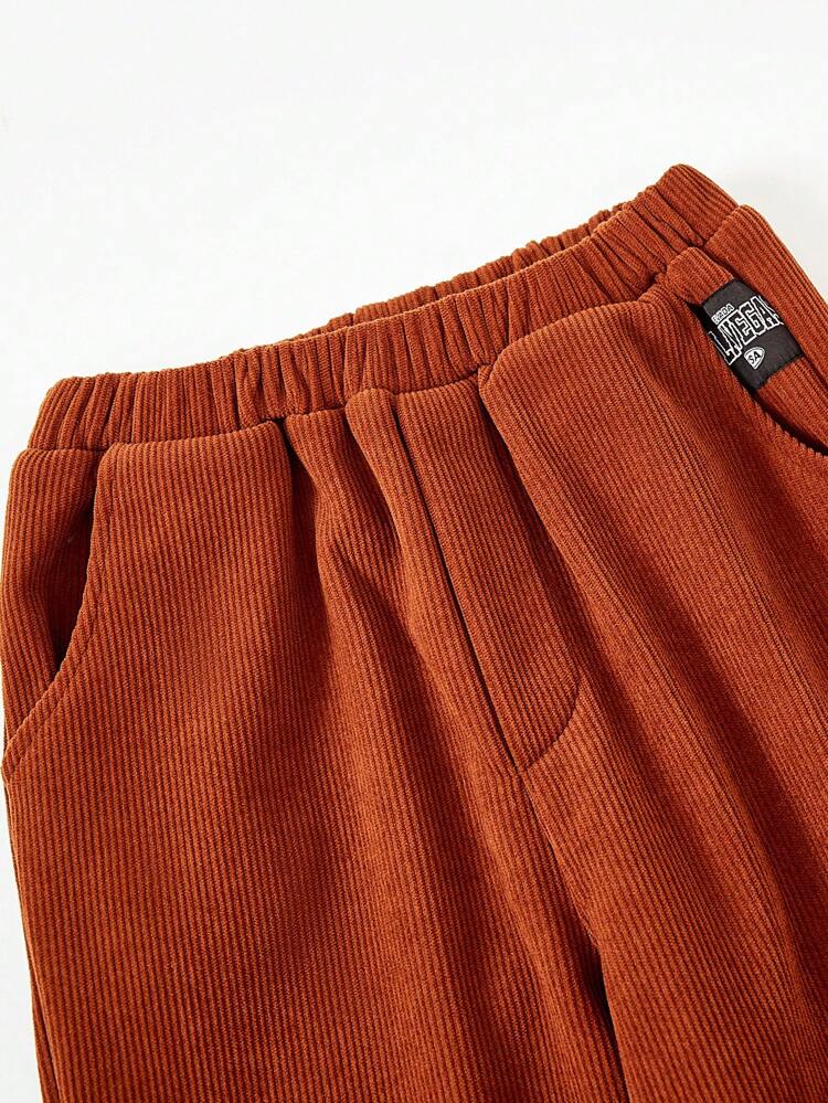 Tween Girl Letter Patched Thermal Lined Pants