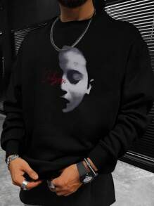 Manfinity LEGND Nam Lá thư & Nhân vật Motif Áo nỉ - màu đen - Xem 1