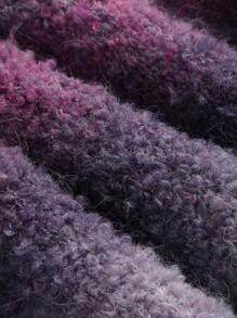 Dazy-Less 女士圆领蝙蝠袖休闲扎染套头衫，秋冬，秋季女装 - 紫色 - 查看 4