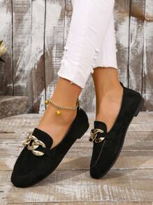 Fall/Winter Women's Fashionable Flat Shoes - Black - View 5