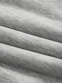 Manfinity Homme 男士星星&字母圖案小高領運動衫 - 灰色 - 查看 4