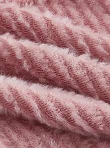 SHEIN MOD Foldover Off Shoulder Trumpet Sleeve Crop Tee - Pink - View 3