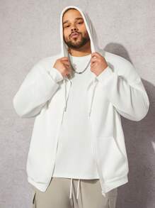 Manfinity RebelGame Nam Plus Dây kéo Dây rút Hoodie - Nhiều màu - Xem 1