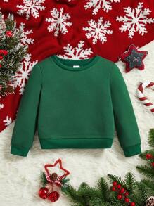 Đứa bé trai Chất rắn Áo nỉ - màu xanh lá - Xem 1