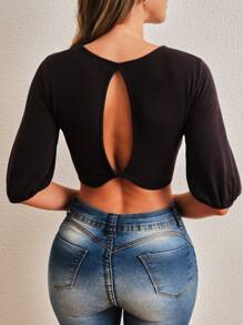 SHEIN Quần skinny Manga 3/4 - Màu xám đen - Xem 2