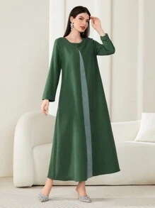 Al Najma Contrast Panel Tunic Dress