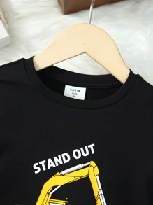 SHEIN Chàng trai trẻ Đồ họa Hoạt hình Vừa Khít Bộ PJ - Nhiều màu - Xem 3