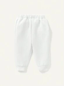 Cozy Pixies 嬰兒男孩2入組實色彈性腰口運動長褲,帶有口袋 - 黑與白 - 查看 3