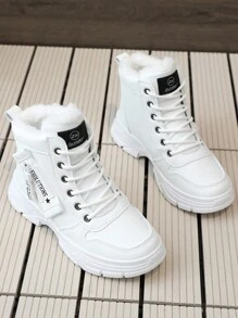 Women's 2024 Thick Sole Short Boots, Warm Thermal Lined, Fashionable Platform Casual Shoes
