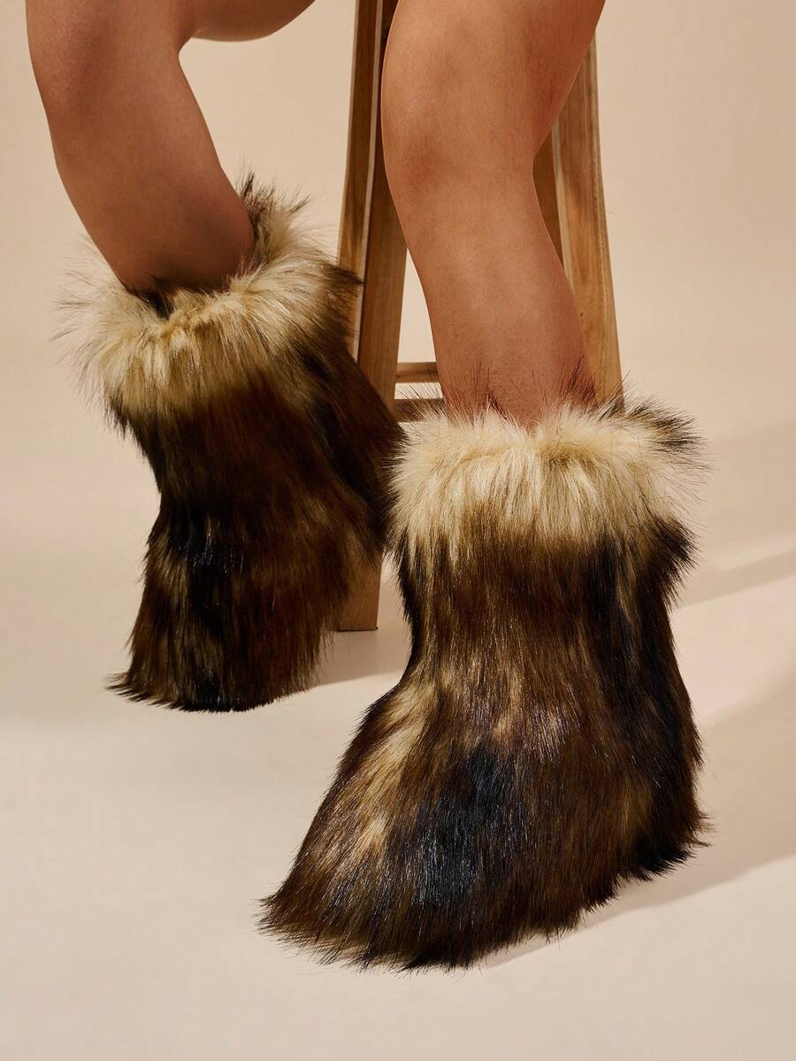 新款冬季保暖时尚休闲女式雪地靴，保暖内衬，防滑