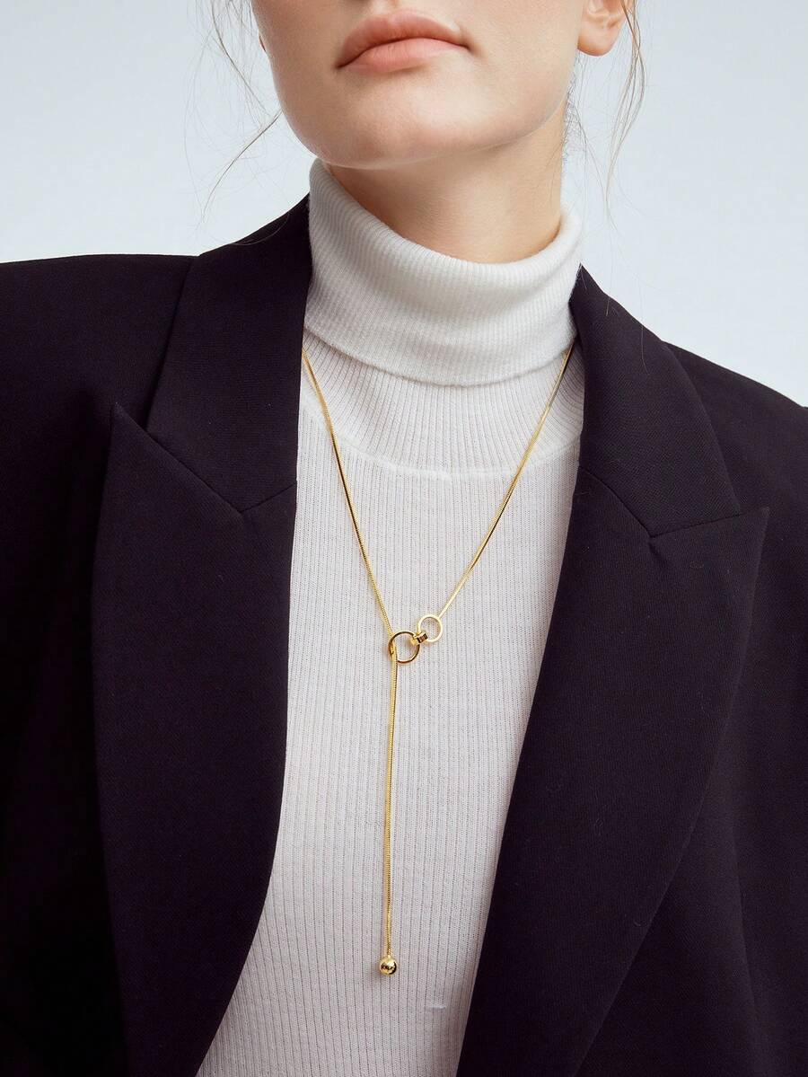 MOTF PREMIUM Jersey dorado círculo colgante con cadena - Amarillo Oro - Ver 1