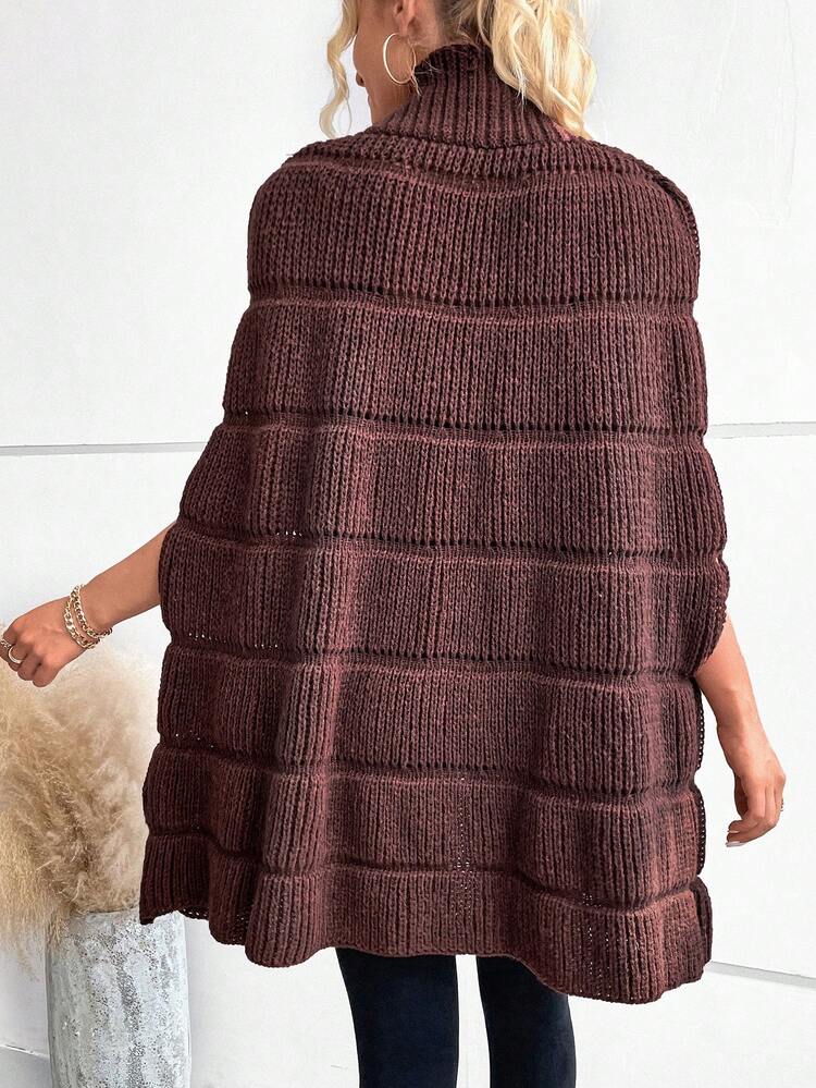 SHEIN Clasi Cárdigan de plumero unicolor con parte delantera abierta - Café integral - Añade 3
