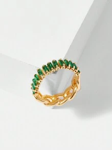 MOTF PREMIUM Khối Zirconia  Chuỗi Nhẫn - màu xanh lá - Xem 4