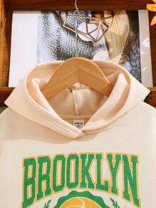 Áo nỉ tay trễ vai in hình bóng rổ và chữ cái dành cho bé gái - Màu be - Xem 6