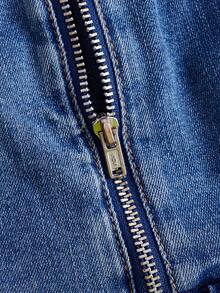 SHEIN Privé Talla grande Top en mezclilla bajo con fruncido tubo - Azul - Ver 4