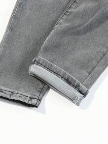 Quần jeans rách dây kéo Tween Boy - Màu Xám nhạt - Xem 8