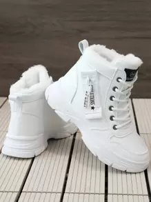 Women's 2024 Thick Sole Short Boots, Warm Thermal Lined, Fashionable Platform Casual Shoes