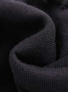 SHEIN Đứa bé trai Áo cao cổ Chi tiết Nút Nhiệt Áo len dệt kim - Màu xám đen - Xem 6