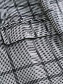 Manfinity Mode 男士格紋單排釦西裝外套和褲子套裝套裝 - 灰色 - 查看 5