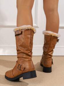 女式中筒靴 - 黃色 - 查看 5