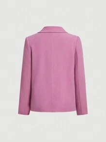 SHEIN MOD 西裝領翻蓋細節西裝外套 - 藕粉色 - 查看 2