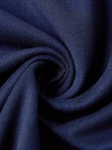 SHEIN LUNE 南瓜和標語圖案T恤 - 藏蓝色 - 查看 4