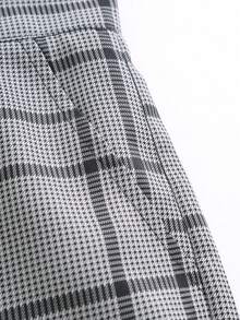 Manfinity Mode 男士格紋單排釦西裝外套和褲子套裝套裝 - 灰色 - 查看 6