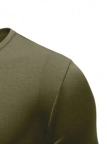 Áo thun POLO tay dài in hình cờ Mỹ Henry thường ngày dành cho nam - xanh quân đội - Xem 3