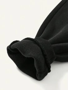 Cozy Pixies 嬰兒男孩2入組實色彈性腰口運動長褲,帶有口袋 - 黑與白 - 查看 4