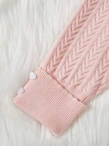 SHEIN Young Girl Solid Cable Knit Sweater Pants