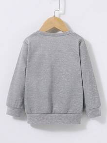 Young Boy Soccer Print Sweatshirt - Light Grey - View 2