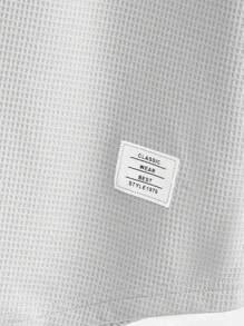 Manfinity VCAY Loose Letter Patched Detail Tee & Drawstring Waist Sweatpants Set For Men - Grey - View 3