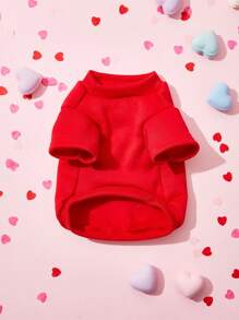 情人節1件petsin大紅色愛心印花寵物運動衫 - 彩色 - 查看 3