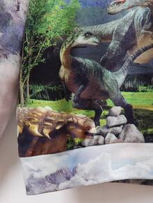 SHEIN 小男孩恐龙印花卫衣 - 彩色 - 查看 3