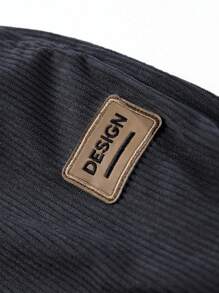 男士灯芯绒直筒裤，宽松休闲裤，纯色，百搭 - 深灰色 - 查看 6