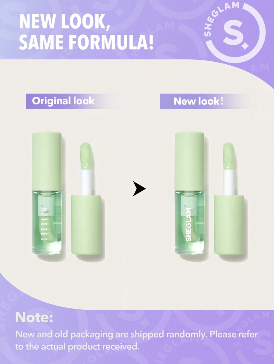 SHEGLAM Jelly Wow Hydrating Lip OilGreen Apple Envy Moisturizing Clear Lip Gloss Plumping Non