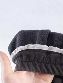 1pc Young Boys Simple Patchwork Thermal Lined Long Pants & Sports Pants, Autumn And Winter - Dark Grey - View 6