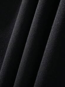 SHEIN EZwear Đồ họa chữ cái & bóng rổ Thả vai Áo nỉ - màu đen - Xem 5