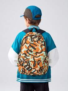 Outdoor Camo Leisure Sports Graffiti Backpack, Large Capacity, Simple And Fashionable, Multi-functional