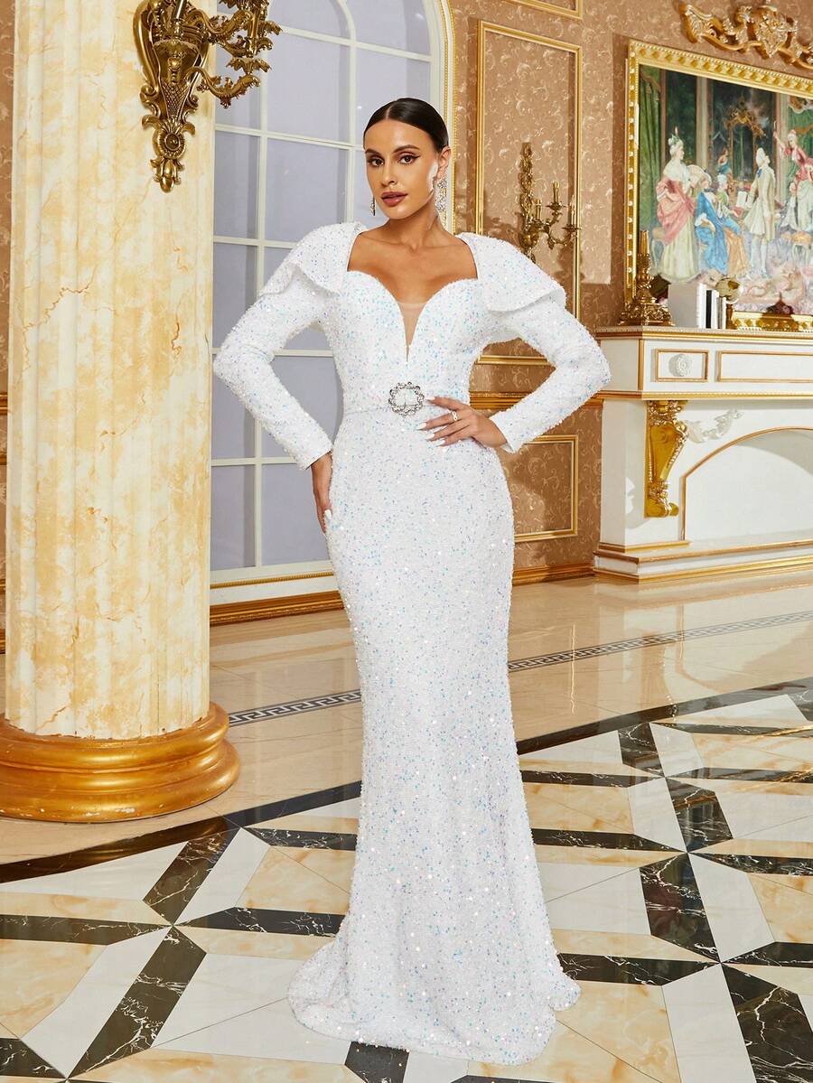 Missord Abendkleid Mit Herz-ausschnitt Und Pailletten