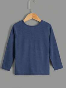 SHEIN Young Boy Casual Comfortable Colorblock Dinosaur Print Button Design Long Sleeve T-Shirt - Multicolor - View 2